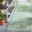 Alfombra lavable pasillo 2.3x8ft verde azul marfil