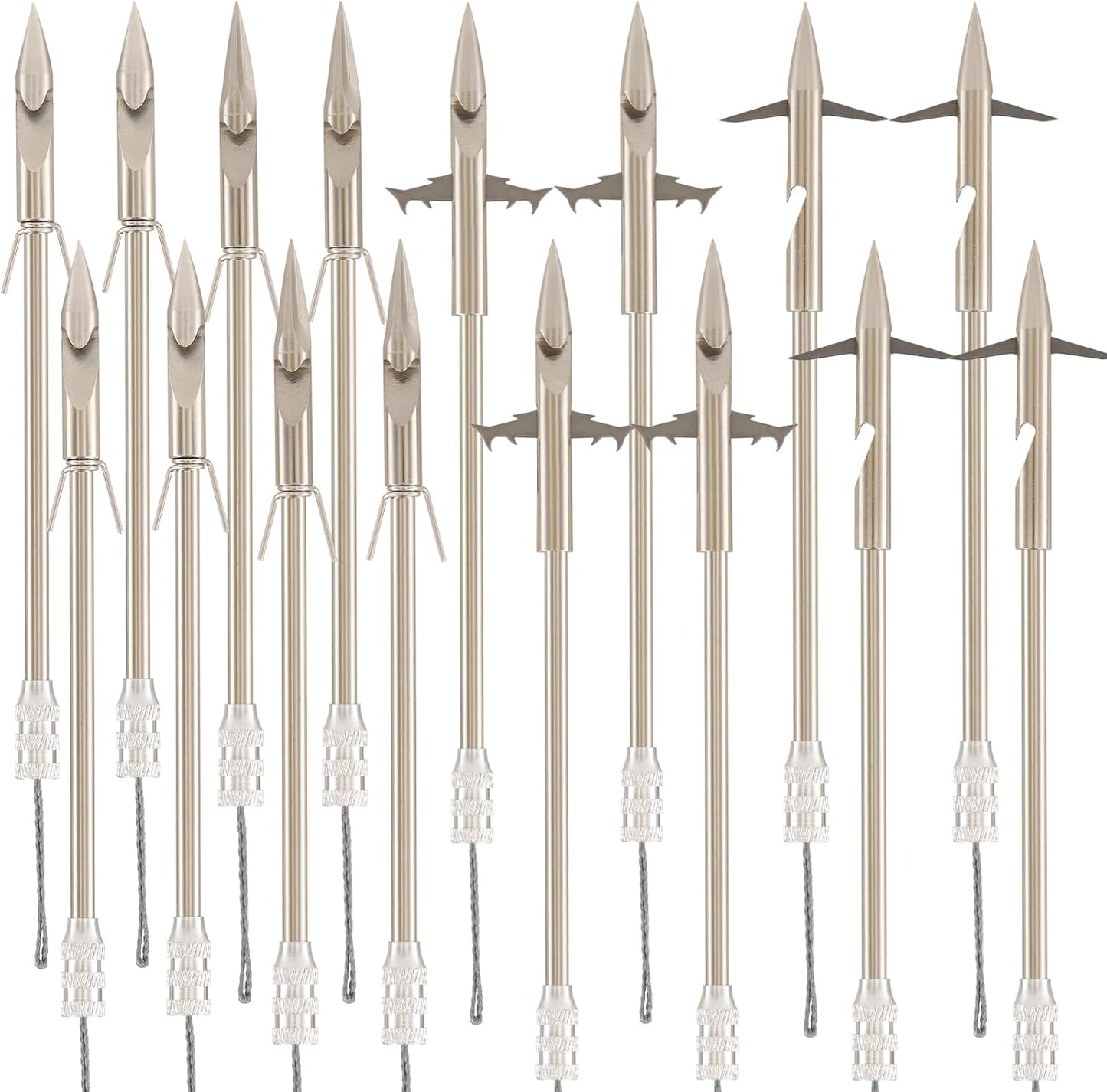 16 Uds Dardos Pesca Slingshot Acero Plateado Adultos