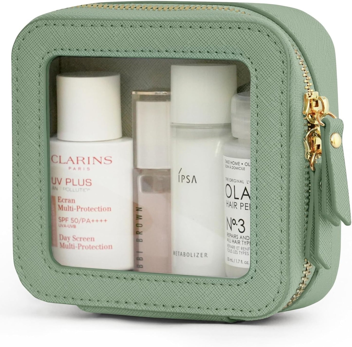 Bolsa maquillaje transparente con cremallera viaje