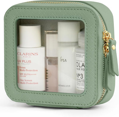Bolsa maquillaje transparente con cremallera viaje