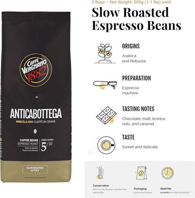 Granos café italiano arábica tostado medio 3.3lb