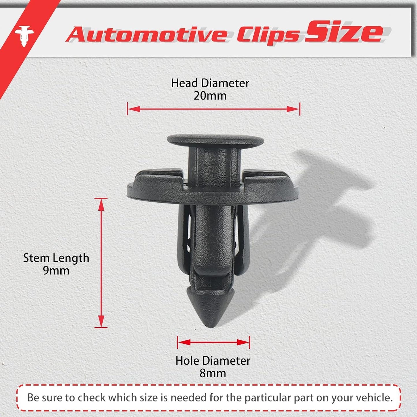 100 Clips Parachoques Retención 0.315pulg para Nissan Infiniti