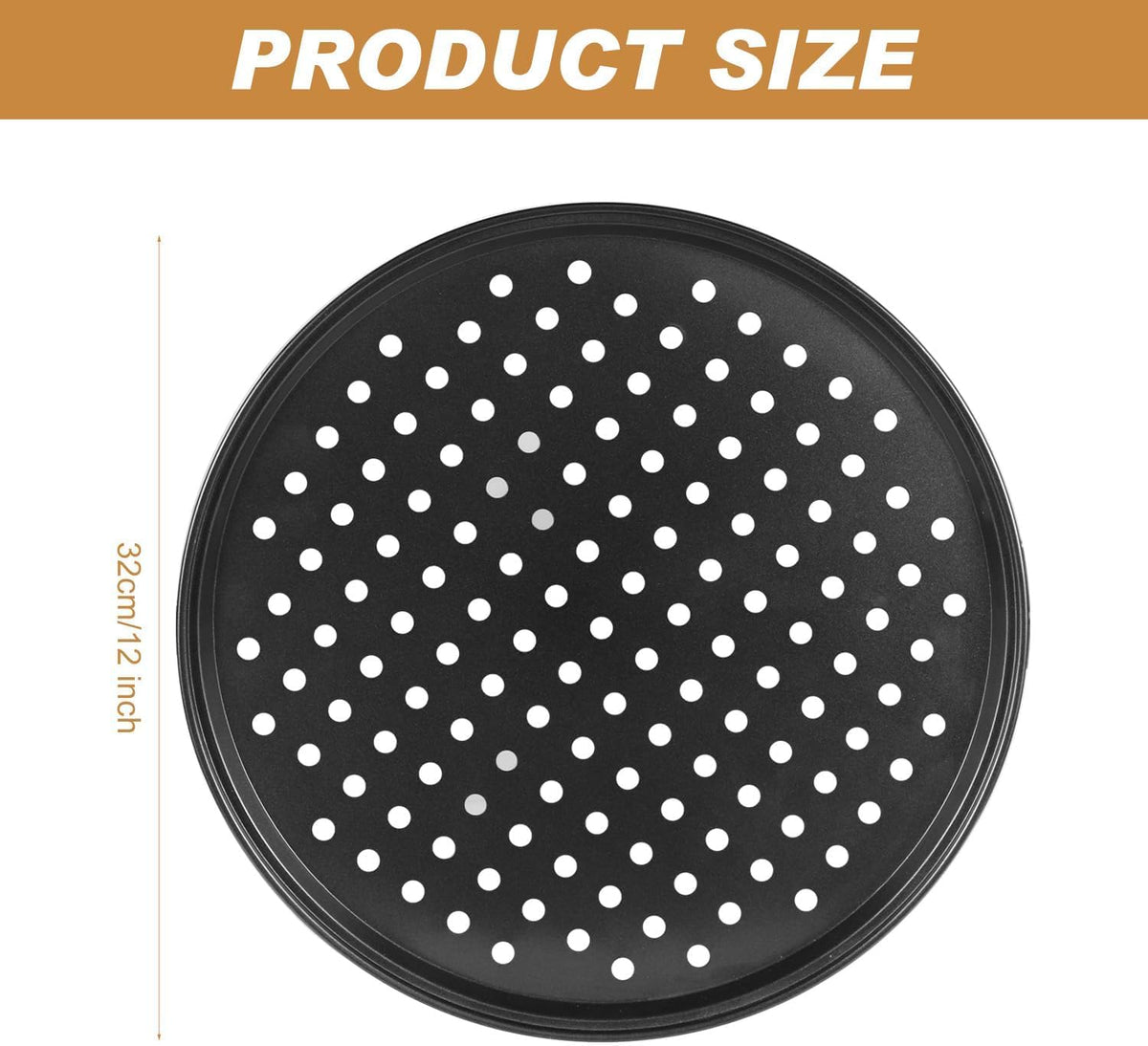 Bandeja pizza antiadherente acero carbono 12pulg