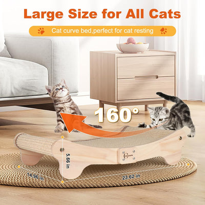 Cama rascador 2en1 para gatos sisal madera sin puntas