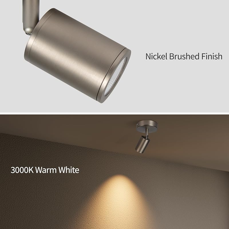 Foco LED ajustable 350° níquel cepillado sala dormitorio