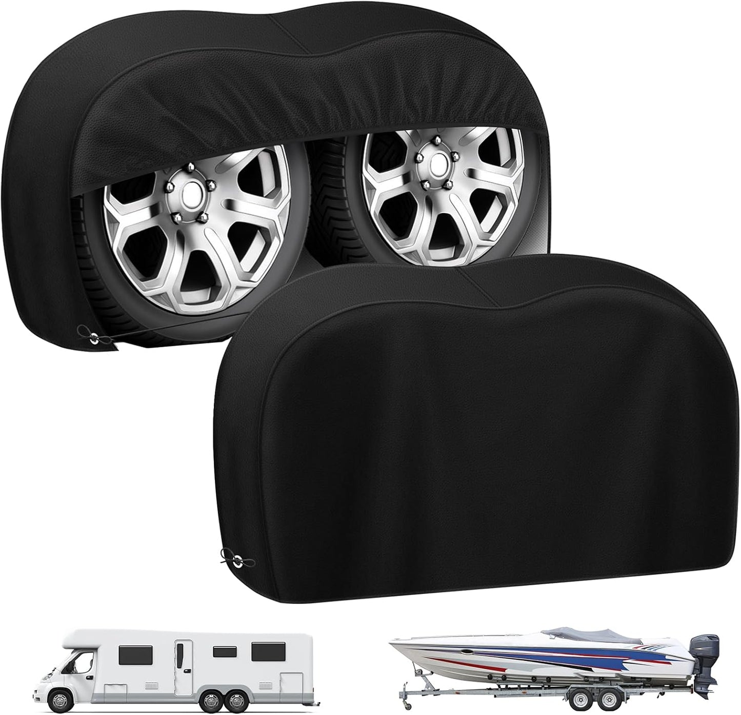 Fundas neumáticos autocaravana doble eje 30-33" negras