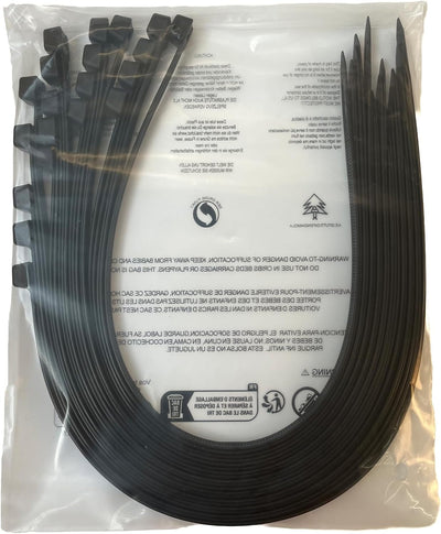 Bridas 20" resistentes uso exterior 16 Pzas negro