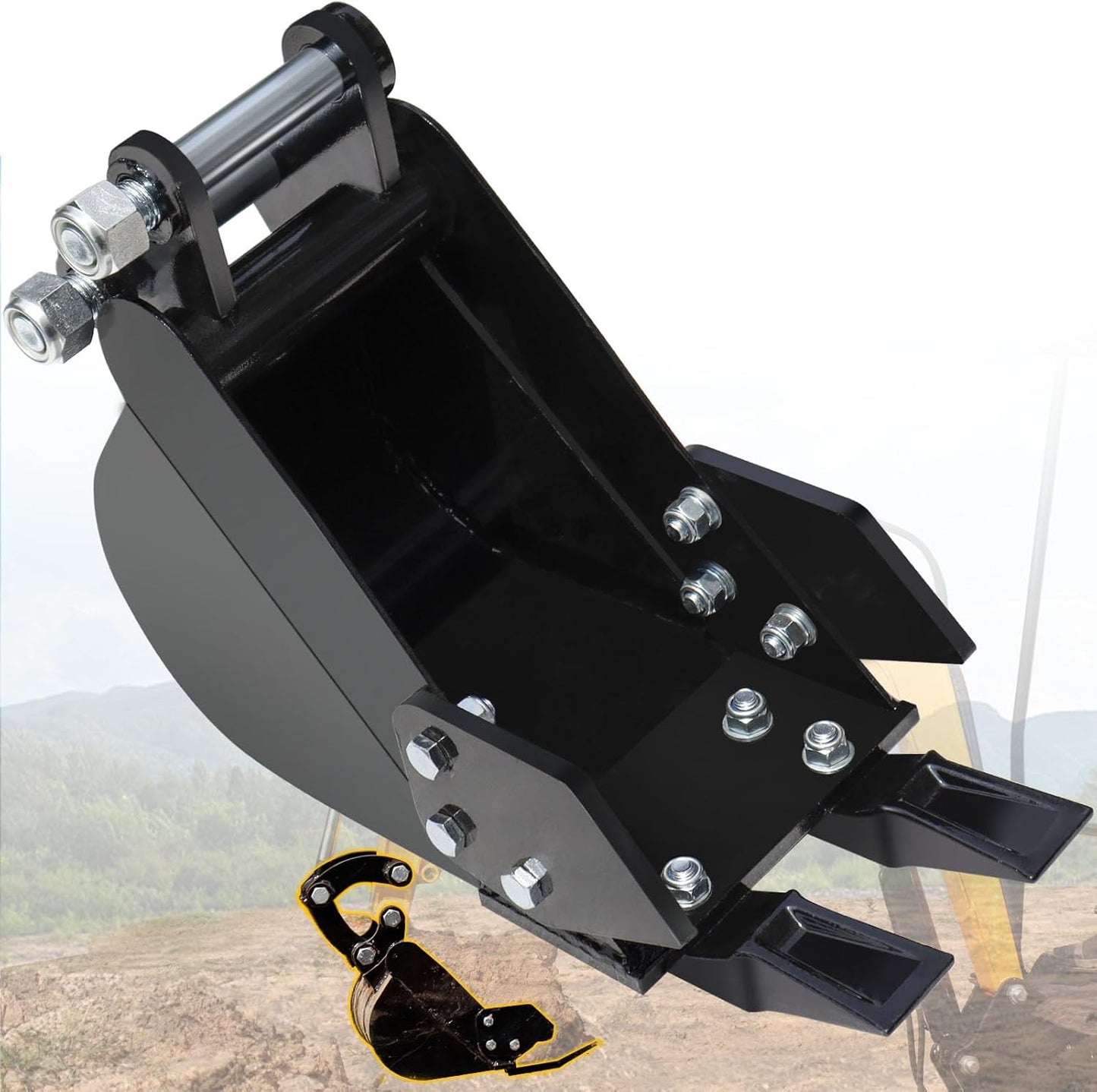 Mini cubo excavadora 7.78pulg diámetro 0.98pulg metal