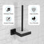 Set cepillo soporte inodoro pared metal vidrio negro