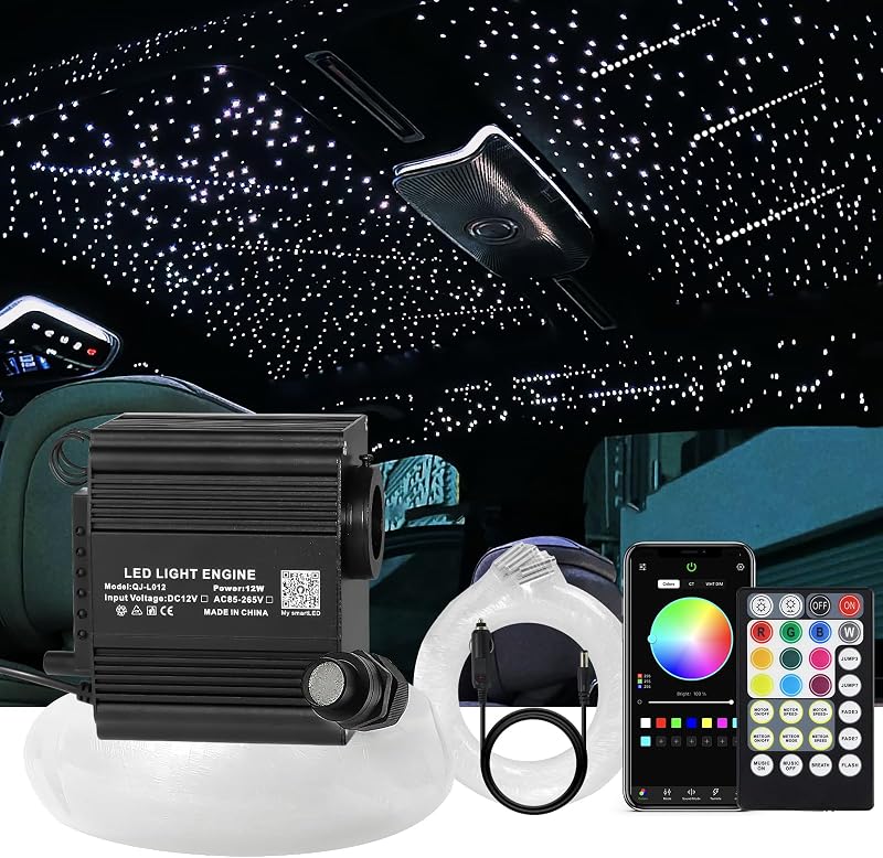 Kit luces techo coche RGBW 500 pzas 9.8pies estrellas