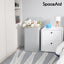 Cesta ropa sucia plegable con tapa asas bambú 110l gris