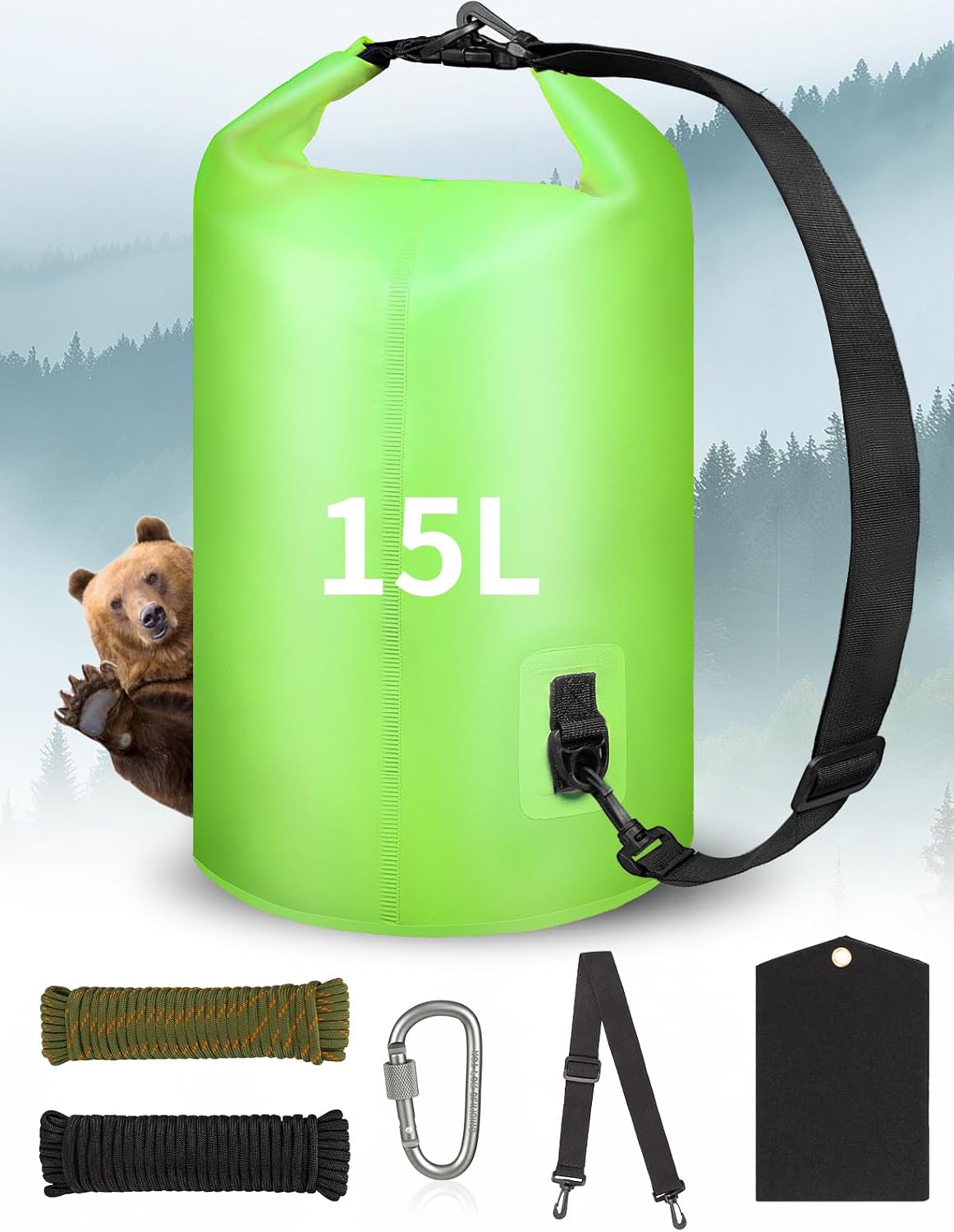 Sistema colgar bolsas oso 15l resistente agua camping