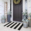 Alfombra rayas blancas y negras puerta 23.6x35.4pulg