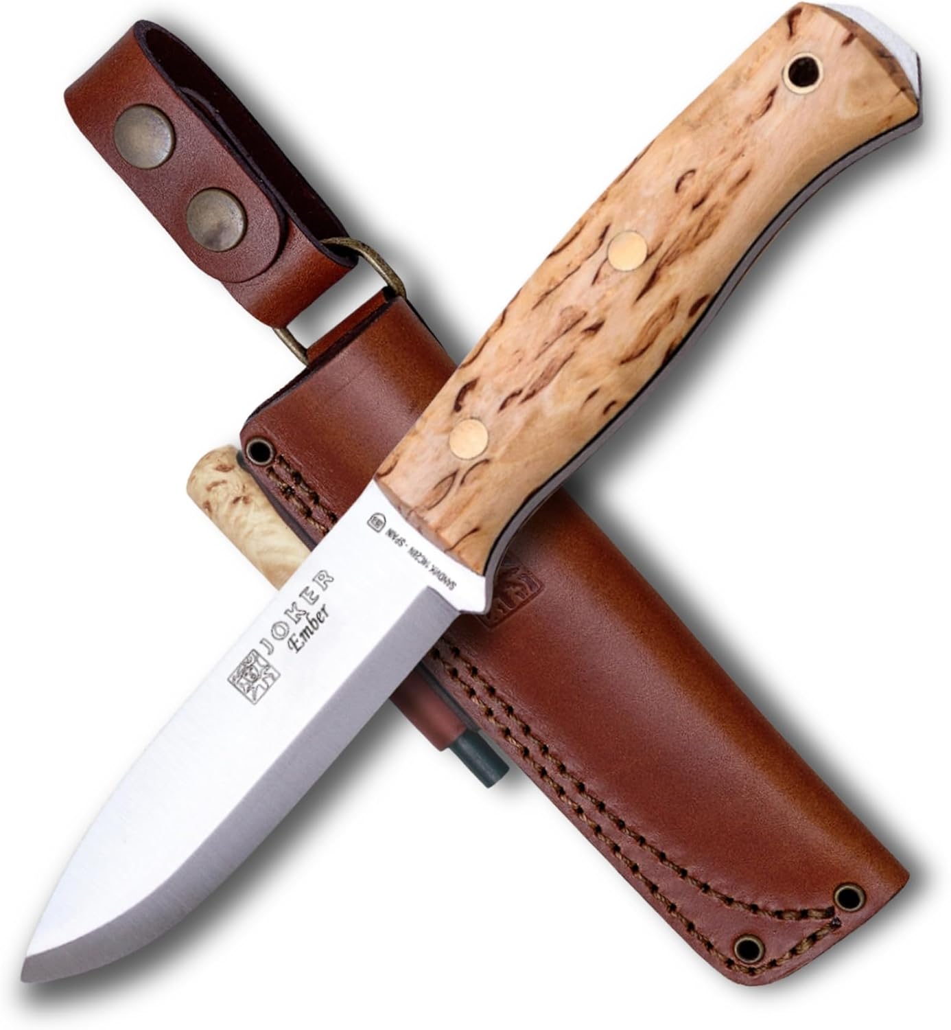 Cuchillo supervivencia hoja Sandvik 4.13pulg mango abedul