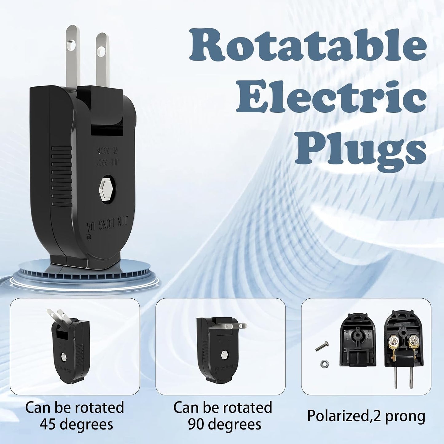 4 Enchufes macho giratorios 250V para lámparas