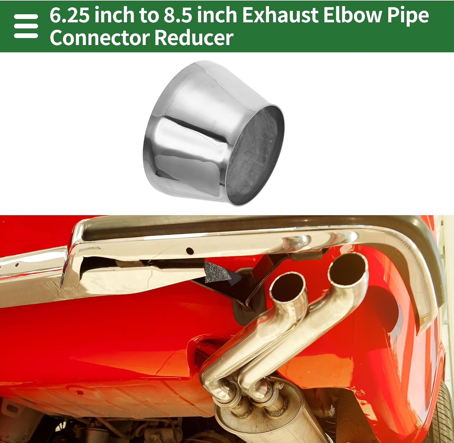 Codo doblado reductor 6.25-8.5pulg acero inox plateado