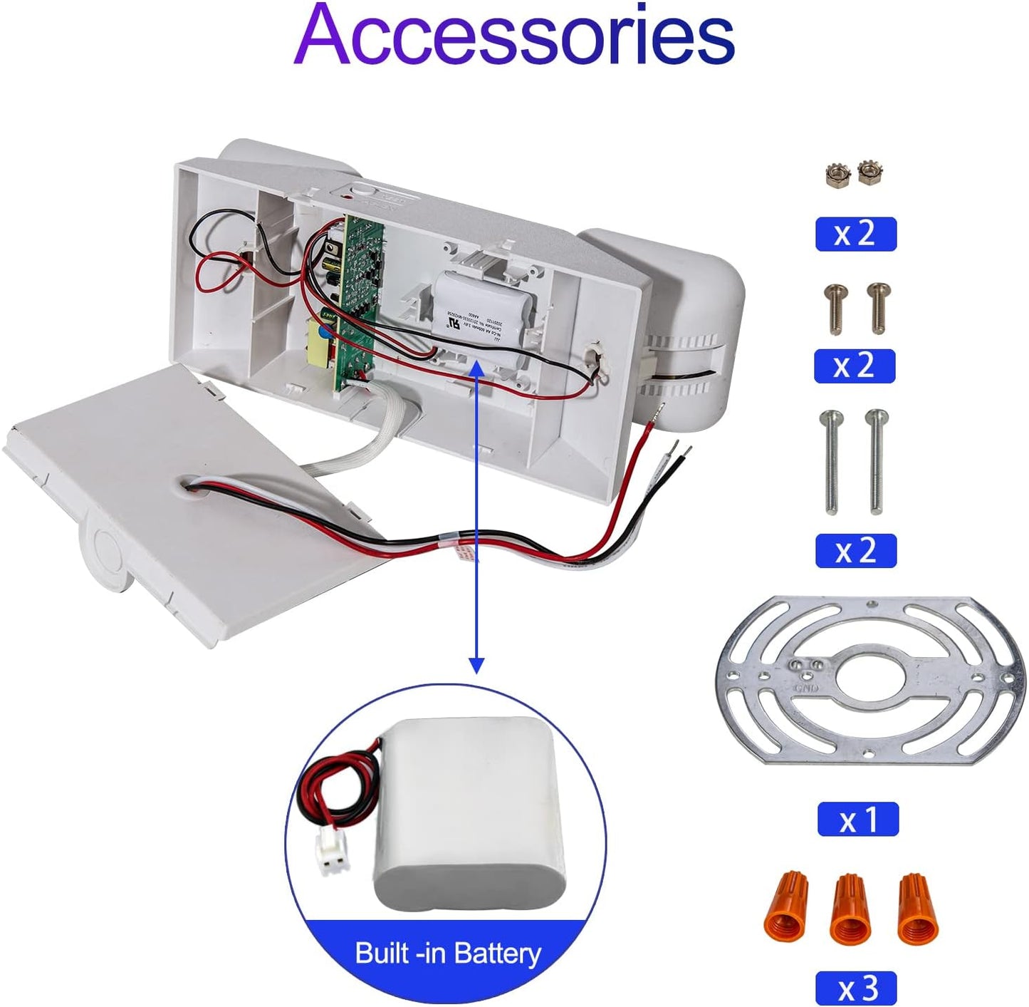 Luces emergencia led 2 cabezales ajustables certificado UL