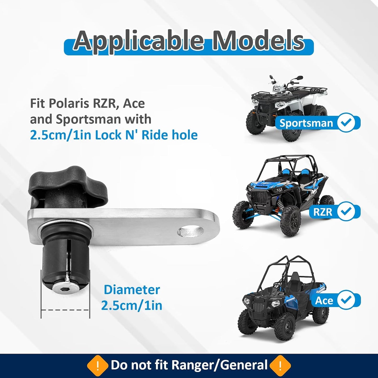 2 Pzas Anclaje Estructura Lock N Ride 1pulg Comp Polaris Rzrxp