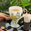 Set 2 Tazas Cerámica Fina 15oz para Capuchino Té Florales