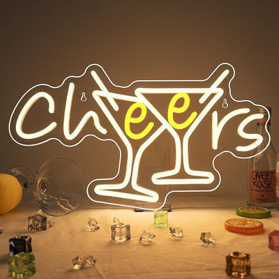 Letrero Neón Cheers 10 Luces para Bar y Fiesta
