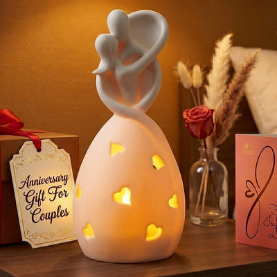 Estatua portavelas Infinity Love vela LED para parejas