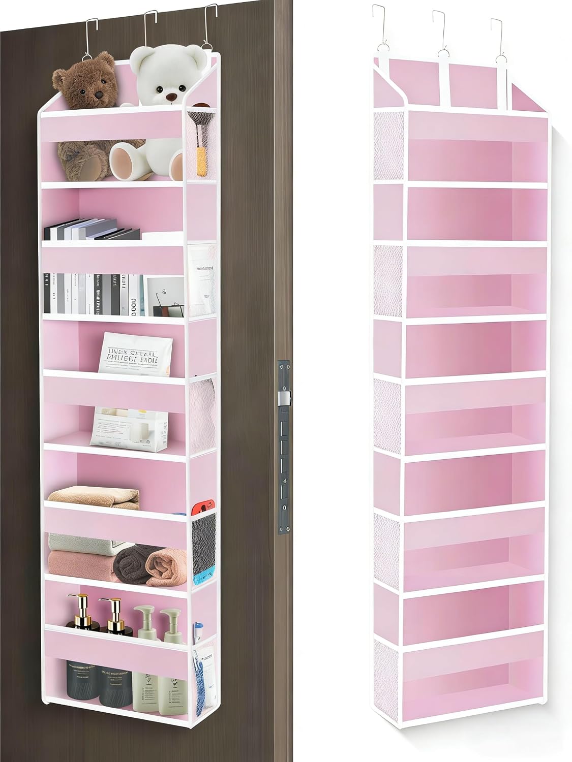 Organiz. puerta closet 5 comp 10 bolsillos antivuelco 20kg