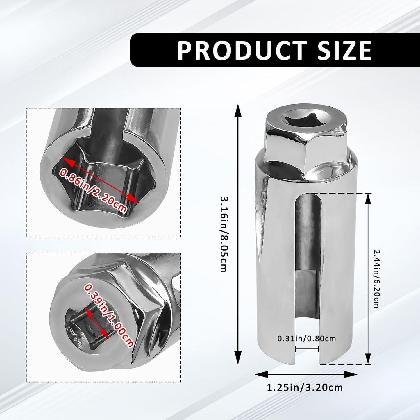 Set 3 tomas sensor O2 automotriz 7/8x3/8 y 1/2"
