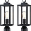 Luz poste exterior aluminio vidrio E26 2 Pzas