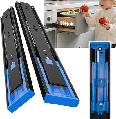 Diapositivas cajón suave empuje abrir 10-24pulg 100lb