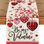 Camino mesa San Valentín diseño corazón rayas 13x72pulg
