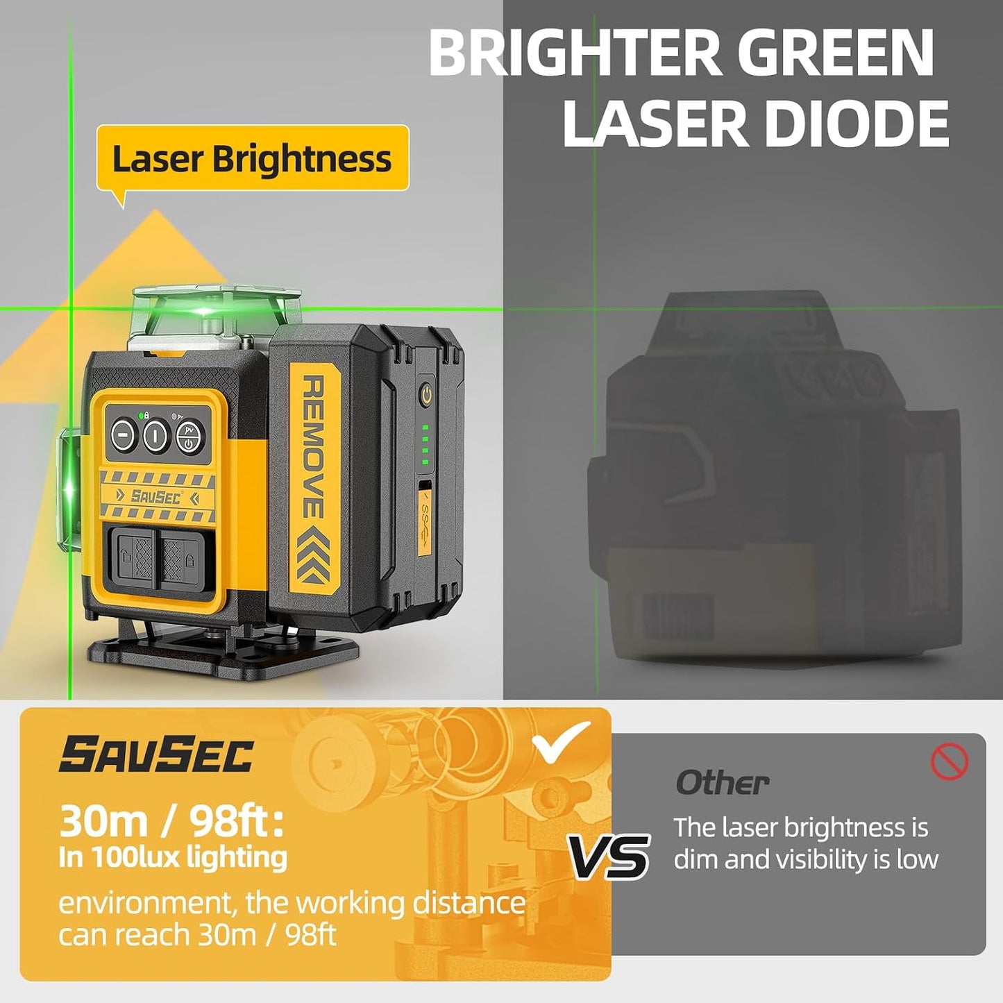 Nivel láser 4D autonivelante 360° recargable