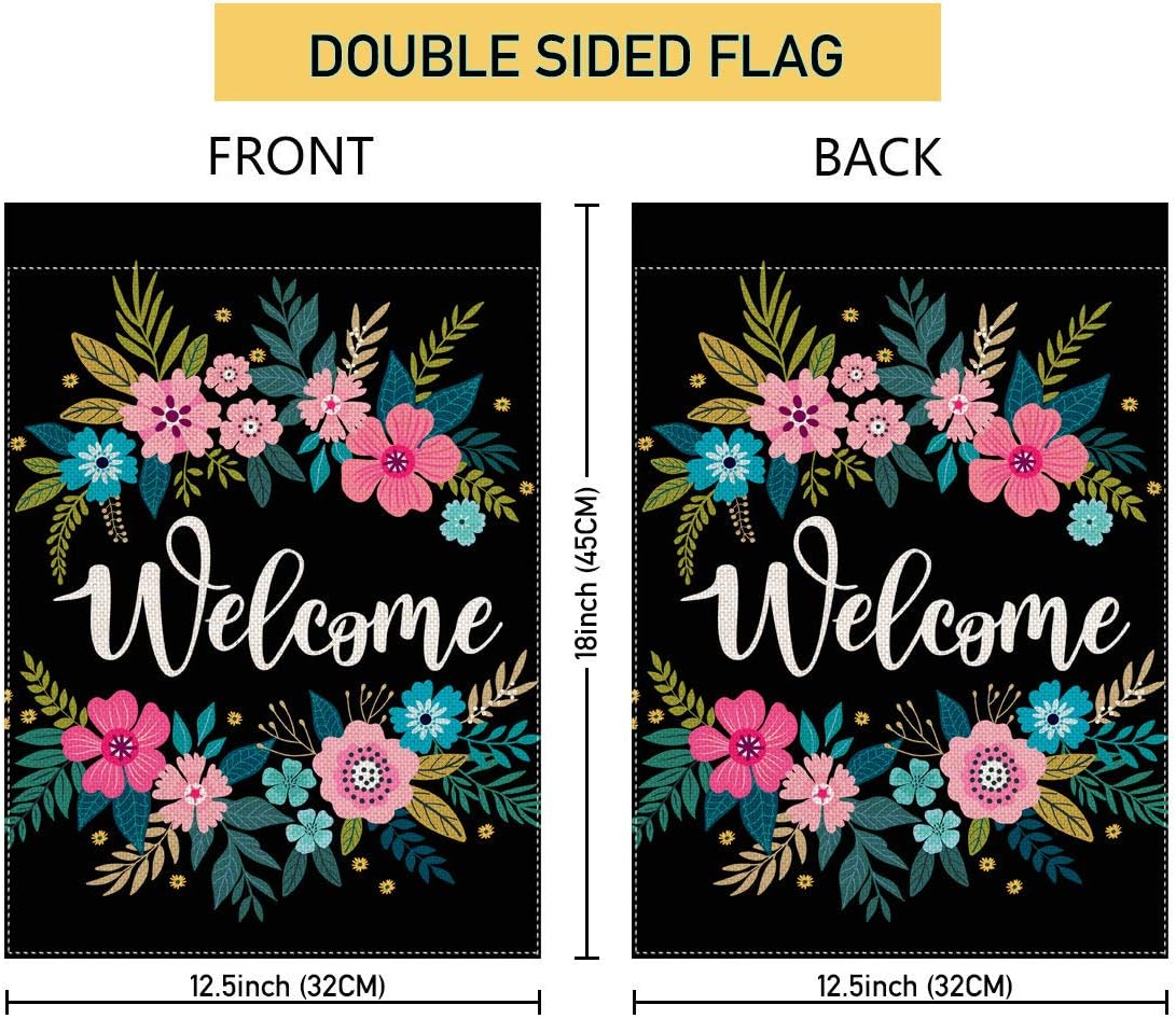 Bandera jardín personalizada bienvenida 12.5x18