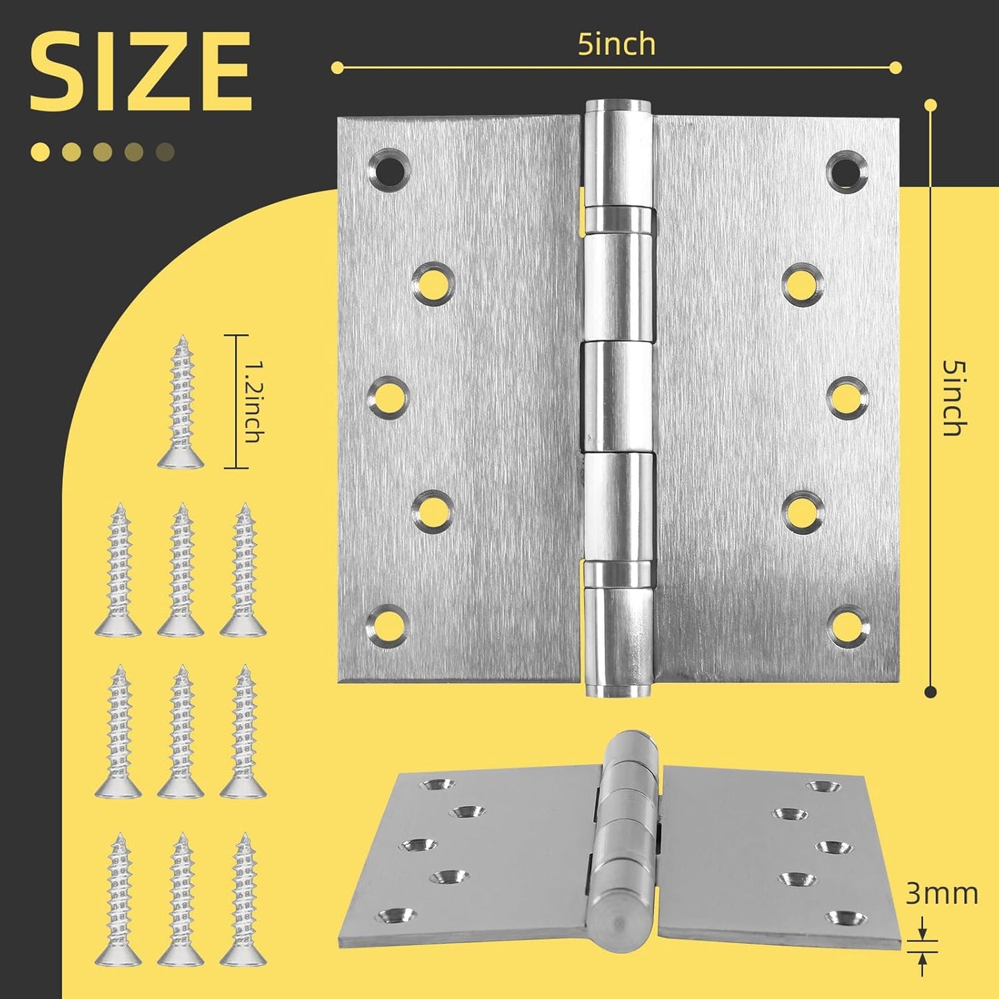 Bisagras puerta acero inox 5pulg alta resistencia