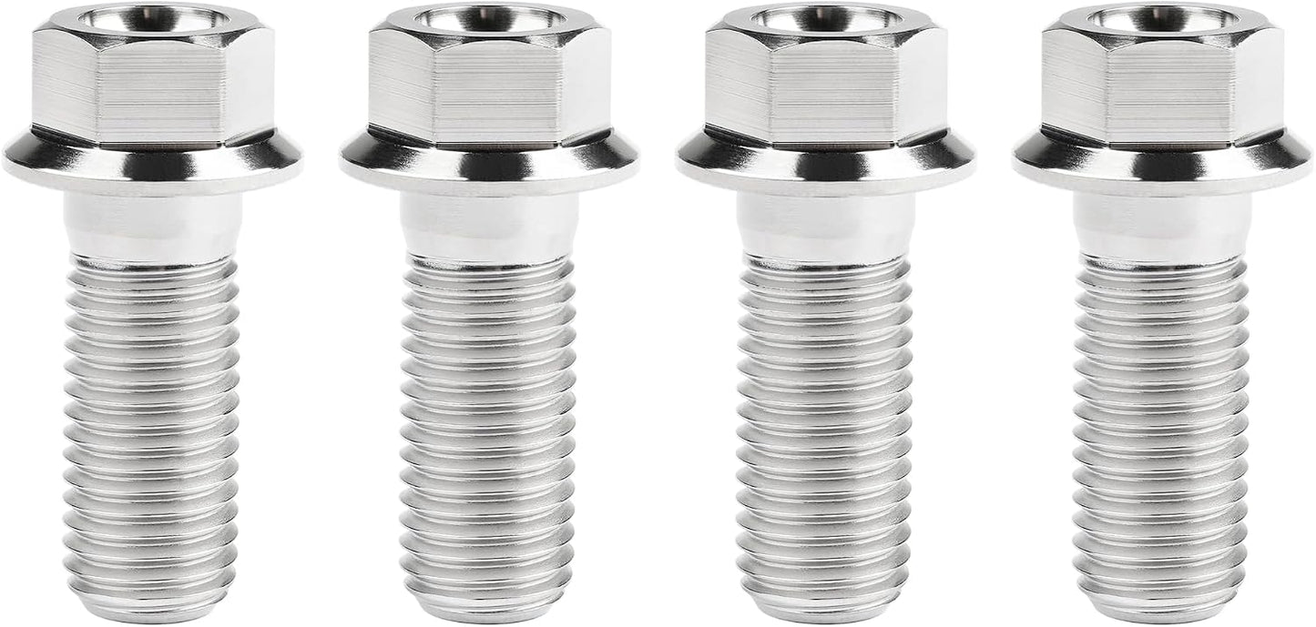 Tornillo titanio M12x30mm hexagonal set 4 plateado