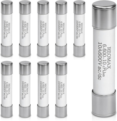 10 Pzas Fusible Cerámico HV610 para Multímetro 10A 600V