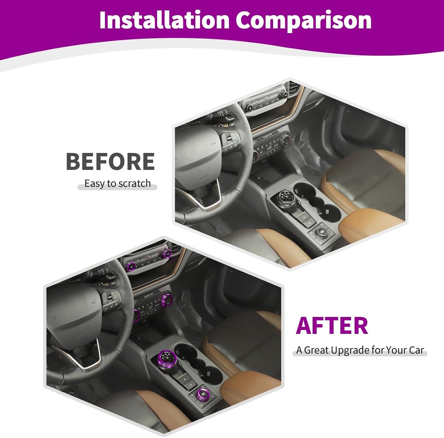 Cubierta perilla control AC morado Ford Bronco Sport