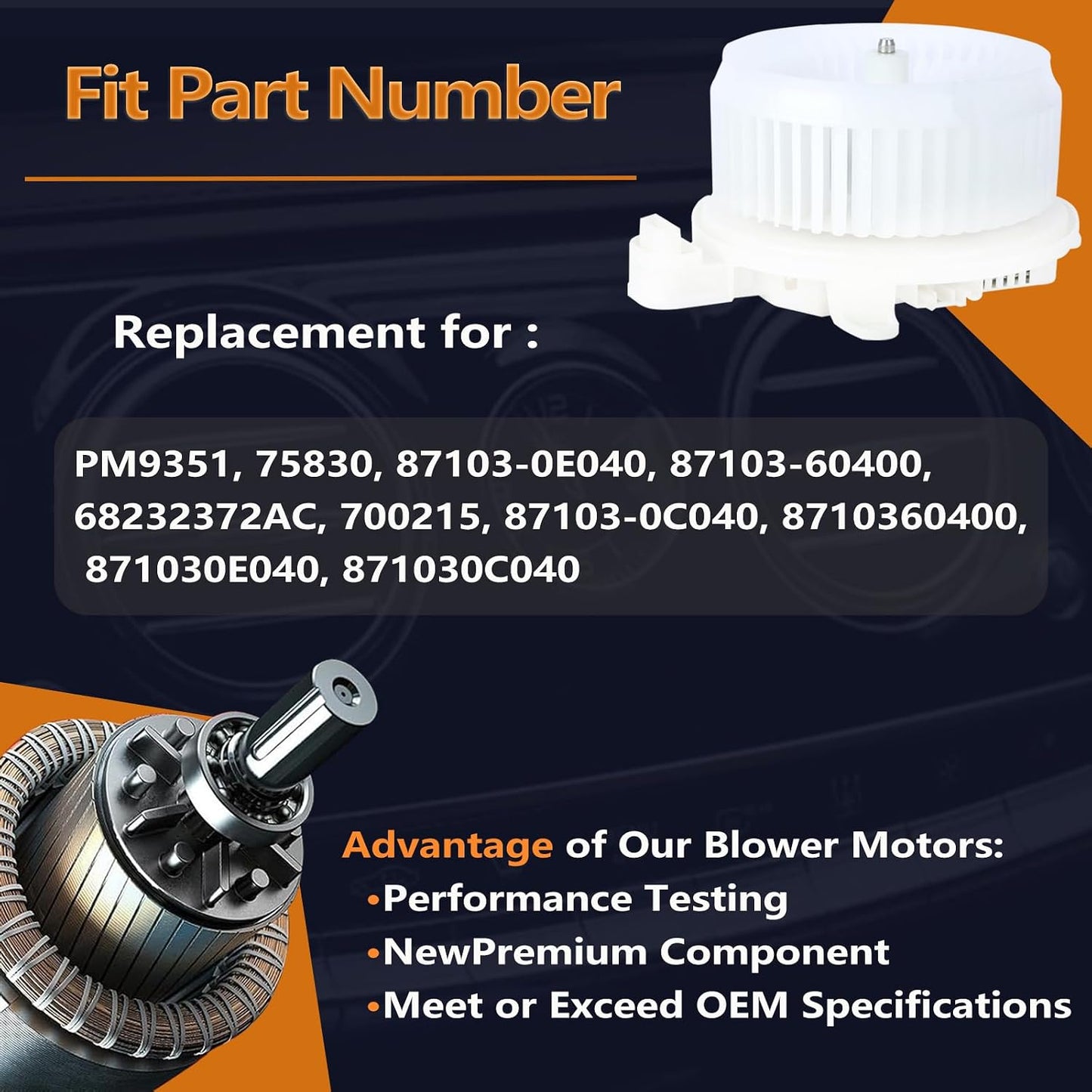 Motor soplador HVAC comp Tundra Camry 4Runner 07-19