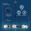 Candelabro globos estilo moderno rueda negra 46pulg