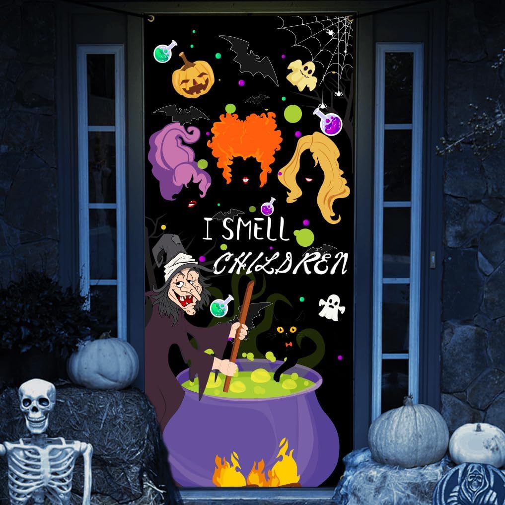 Cubierta puerta Halloween decoración fiesta bruja
