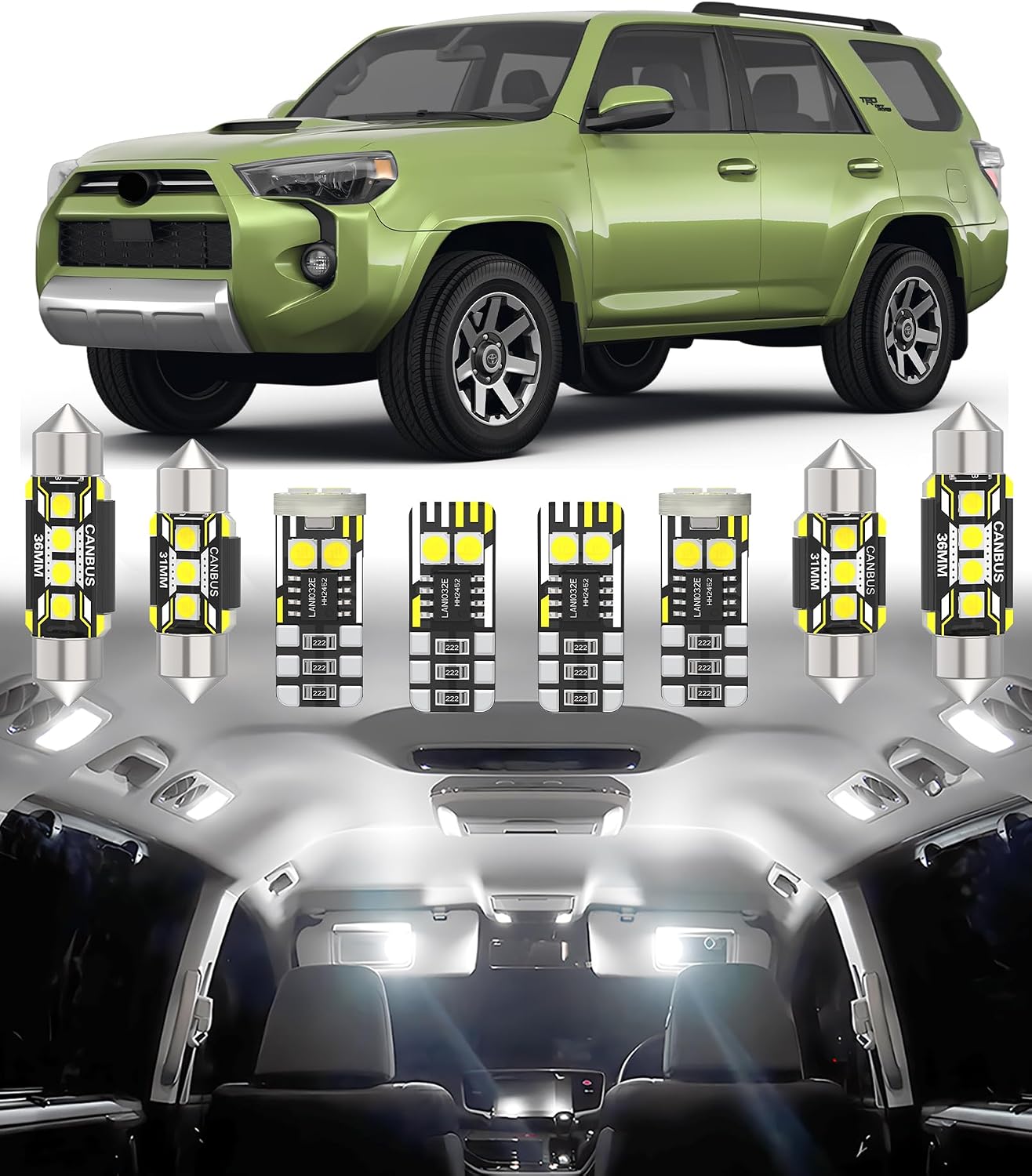 Repuesto luz LED interior Toyota 4Runner 10-24 6000K 16 Uds