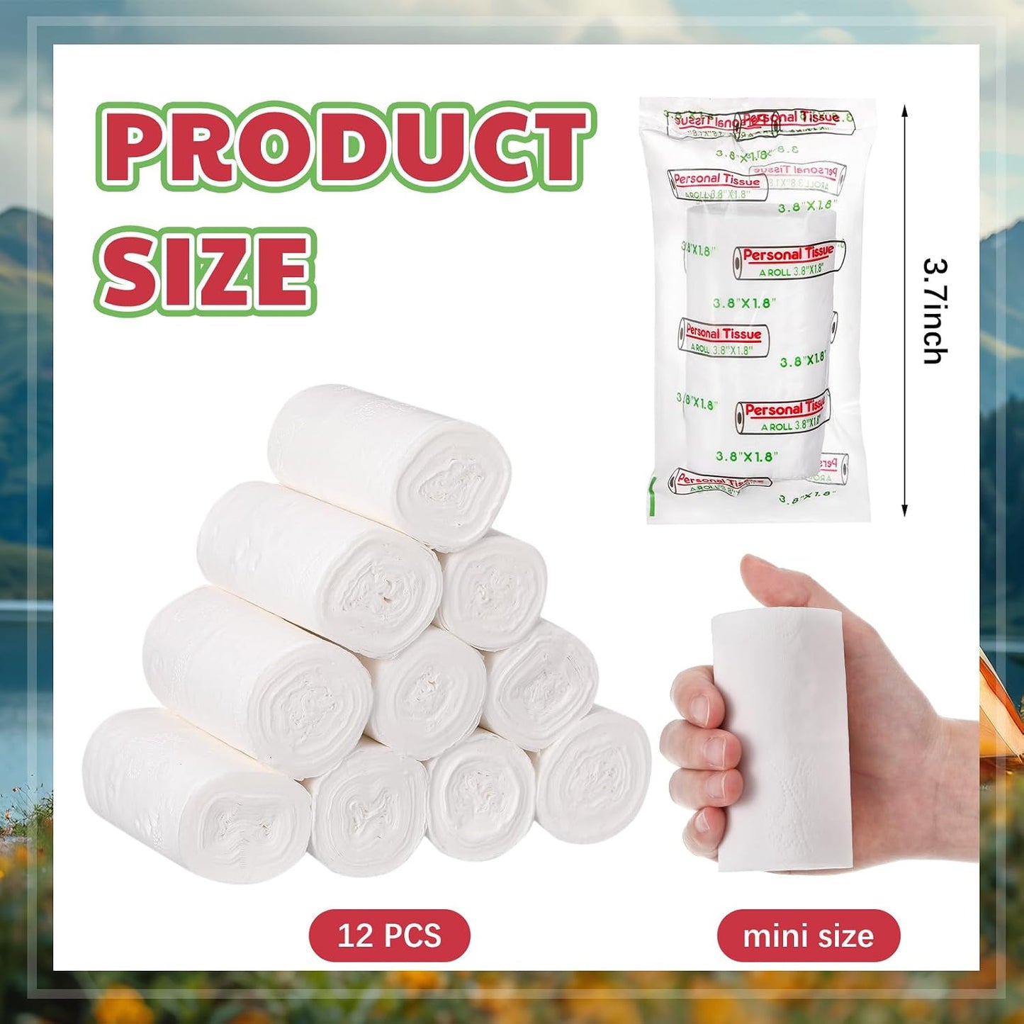 Dispensador plástico papel higiénico portátil sin núcleo