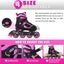 Patines para niños con rueda iluminada color negro