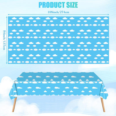 Mantel cumpleaños nubes blancas cielo azul 54x108pulg