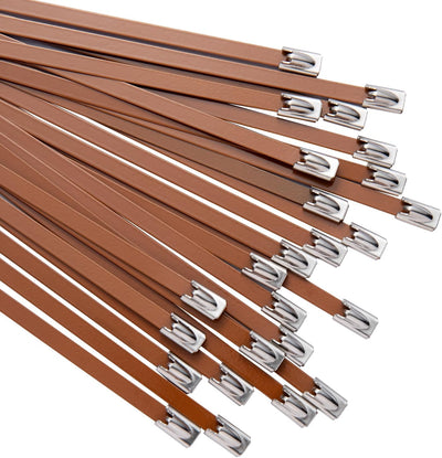 Bridas metal marrón 19.7pulg acero inox flexible 30uds