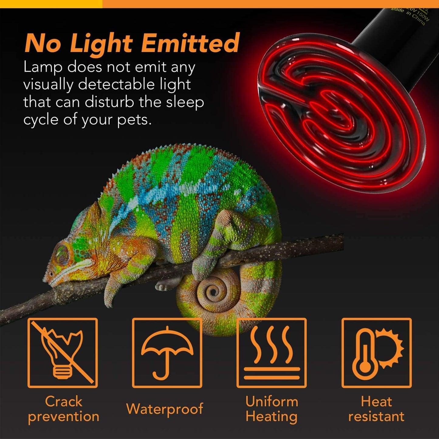 Bombilla calor reptiles 150W cerámica sin luz pack 2