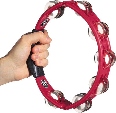 Pandereta de mano Jingles acero rojo