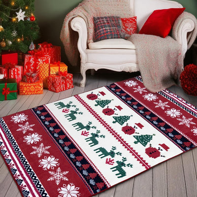 Alfombra navideña 4x6ft antideslizante lavable sala comedor