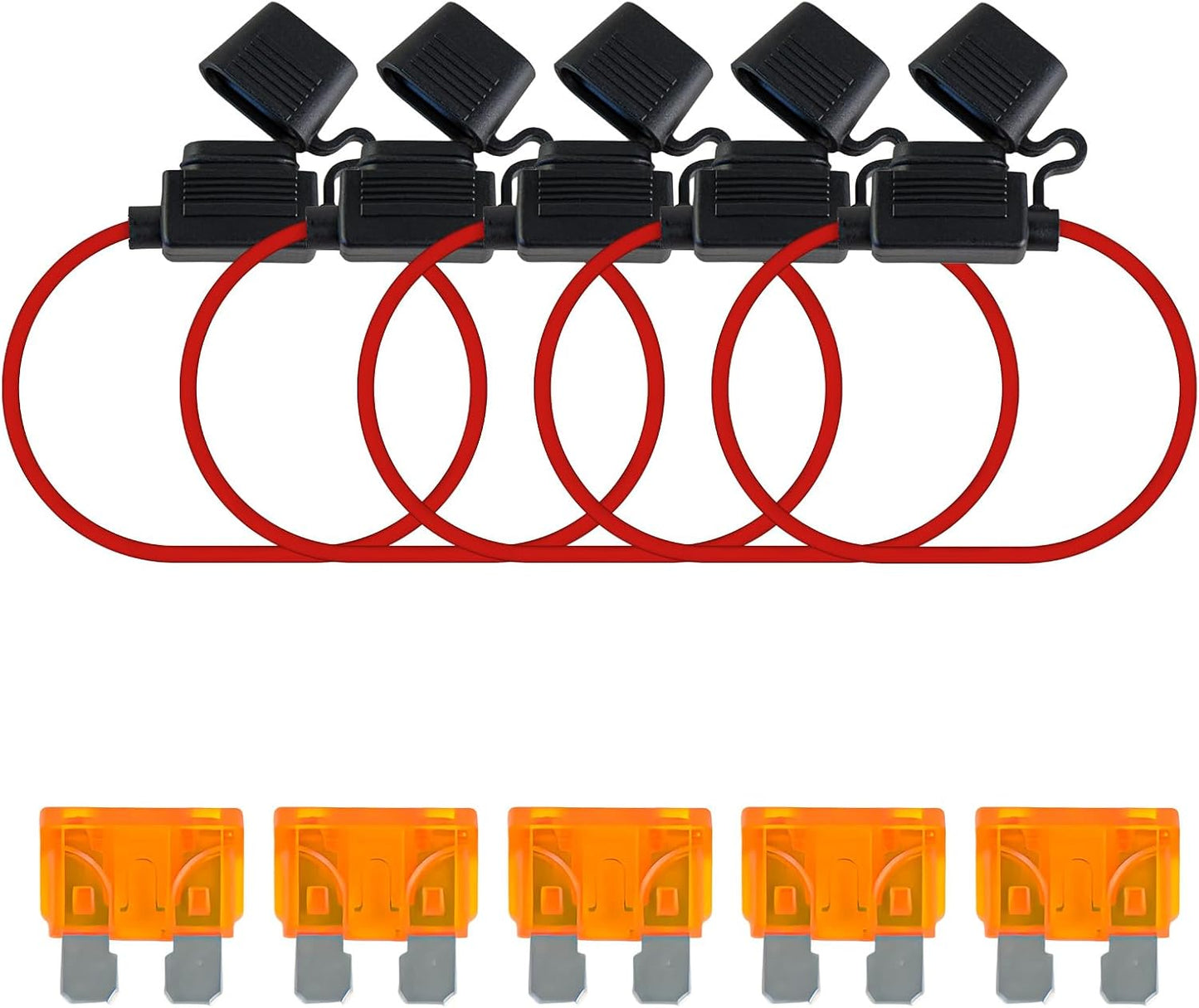5 Pzas Portafusibles Impermeables 16 AWG para Vehículos