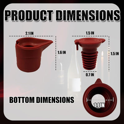Tapón silicona botella vino reutilizable 4 pzas color rojo