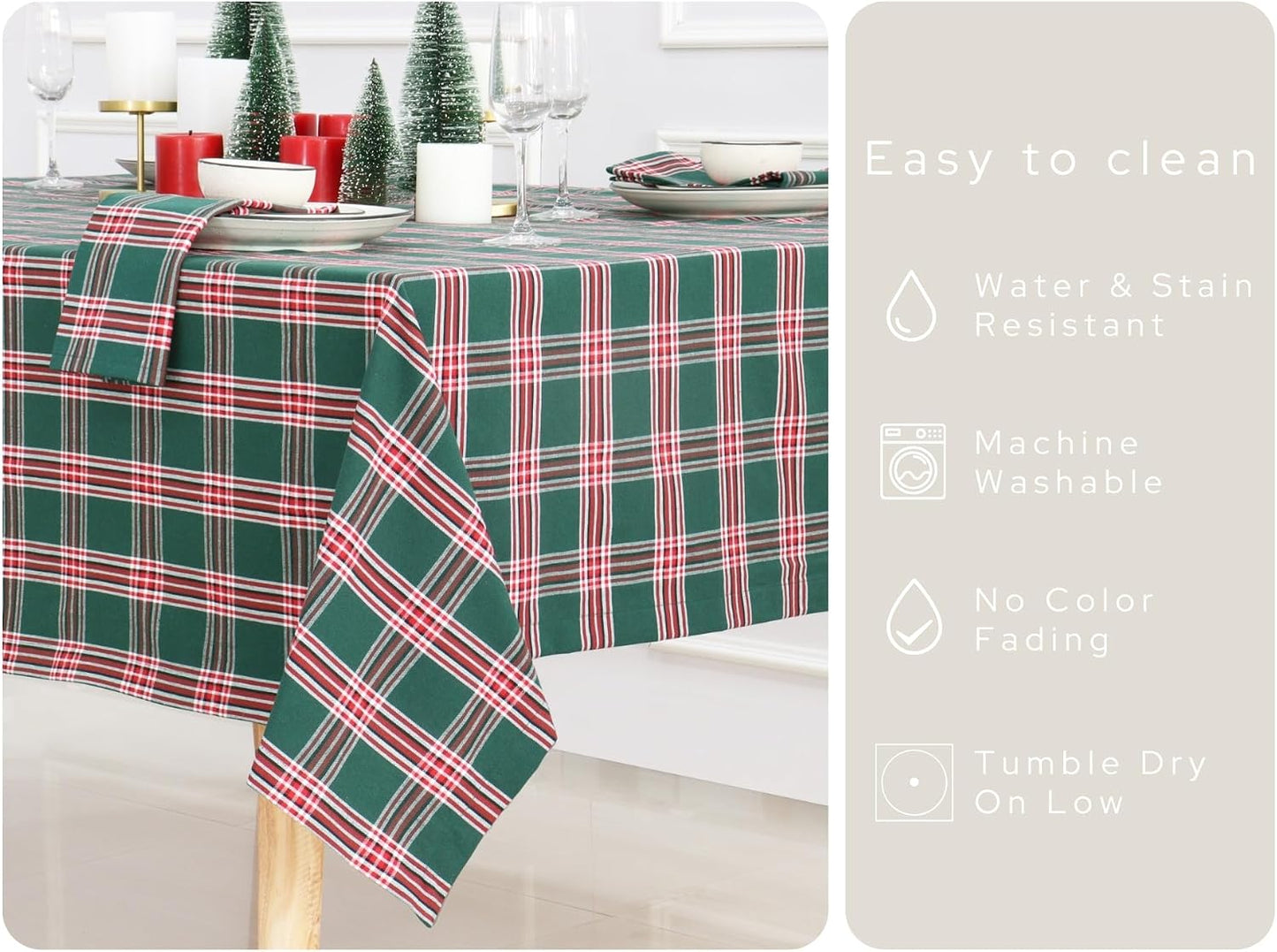 Mantel tartán 60x120pulg resistente agua para picnic